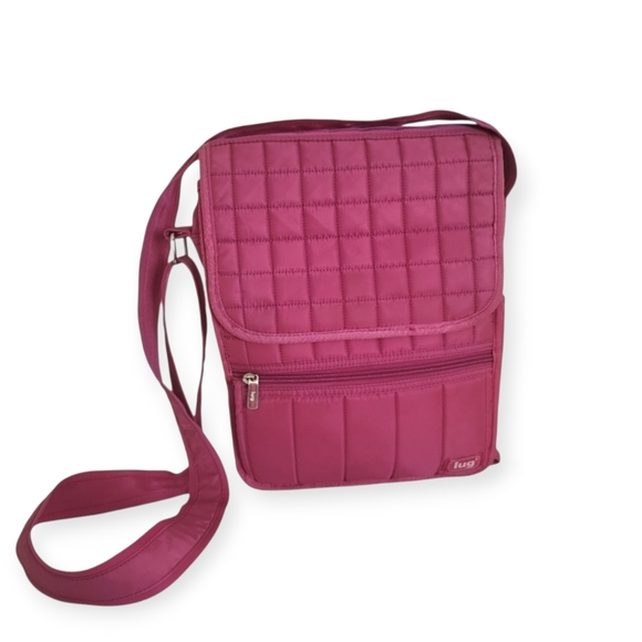lug Hot Pink Quilted Moped Messenger Crossbody Bag - Picture 1 of 9